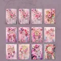 Kit carta scrapbooking vintage con piume viola e motivi floreali di acchiappasogni - Piuma Viola da Sogno