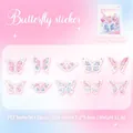 Autocollants papillon rose en PET effet nacre pour scrapbooking DIY lot de 20 pièces - Météore Rose