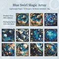 Star Fantasy Blue Magic Circle decorative scrapbooking paper set with 30 light paper sheets - Blue Magic Circle