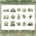 Vintage garden PET sticker pack with flowers and fountains for scrapbooking decoration - Spring Flora