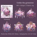 Pegatinas PET de lámpara de cristal y rosas para scrapbooking DIY, 5 hojas decorativas - Noche Púrpura Glaseada (5420530264145)