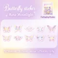 Adesivi farfalla PET Rose Moonlight con effetto madreperla per scrapbooking fai-da-te - Chiaro di Luna di Rosa