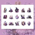 30pcs Mystic Magic House PET stickers with owls, wizard hats and potions for scrapbooking - Mystic Magic House