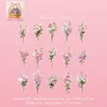 Autocollants PET Romantic Track avec 30 fleurs roses et blanches pour le journal intime - Temps des Fleurs-Trajectoire Romantique
