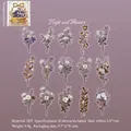 Lot de stickers fleurs en PET transparents violets et bruns pour décoration de journal DIY - Temps des Fleurs-Langage des Fleurs de Nuit Blanche