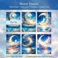 Dreamy moon and sky decorative stickers with shell light finish for DIY scrapbooking - 5 Sheets / Moon Traces