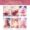 Sky City themed stickers with iridescent shell finish for DIY scrapbooking craft - 5 Sheets / Cloud Leap