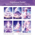 Lighthouse Shell Light Washi Sticker Set, 5 Dreamy Aesthetic Sky Designs for DIY Crafting - 5 Sheets / Lighthouse