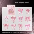 Rosa Schleifen-Sticker aus PET mit Goldfolie und Perlen für Journaling, 20 Stück - Sternenklare Kirschfelder