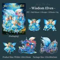 Autocollants PET conte de fées avec effet brillant de nacre en bleu et violet pour DIY - Elfe de la Sagesse