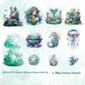 Set di 11 adesivi in PET a tema Oceano Blu Sogno con sirene e creature marine - Sogno Blu Oceano