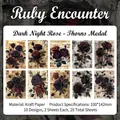 Σετ 20 φύλλων από λευκό χαρτί κραφτ Ruby Encounter με ρετρό τριαντάφυλλα για scrapbooking - Μετάλλιο Ακανθών