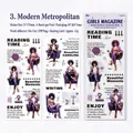 Set di 4 fogli di adesivi washi a tema ragazza moderna per decorazione di diari fai-da-te - Urbano moderno