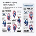 Adesivi serie Girl Magazine, 4 fogli di nastro washi per decorazione di diari fai-da-te - Primavera romantica