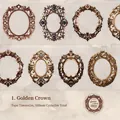 Golden ornate PET decorative tape for vintage scrapbooking with gemstone border design - Golden Crown