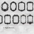 Gothic style PET tape with black metal frame and red gem accents for DIY journaling - Night Reverie