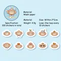 Monkey King cartoon washi tape stickers set for scrapbooking, 100 piece pack with cute monkeys - Monkey King