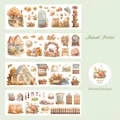Ruban washi Sunset Farm avec citrouilles d'automne et illustrations florales champêtres - Ferme au Coucher du Soleil
