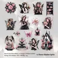 Set di adesivi PET Dark Fairy Academy con 15 motivi gotici per decorare i diari - Elfo dell'Ombra dei Fiori
