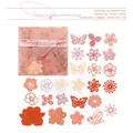 DIY floral butterfly hollow paper stickers pack in warm pink and orange tones - Flower Whispers