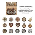 Adesivi vintage con orologi e ingranaggi in carta per decorazione di agende e scrapbooking - Luce di Ieri (Orologio e Ingranaggio)