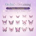 Adesivi farfalla 3D viola in PET con finitura laser per scrapbooking, set da 30 pezzi - Sogno di Orchidea