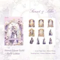 Sunset Lilac vintage palace PET stickers with laser gold and shell light effects - Sunset Lilac