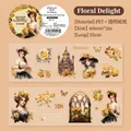 Nastro in PET vintage stile vittoriano con rose e illustrazioni per scrapbooking - Pieno di Fiori