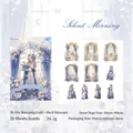 Silent Morning PET stickers with laser gold and shell light finish for DIY scrapbooking - Silent Morning