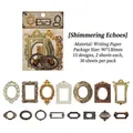 Set di 30 adesivi decorativi con cornici vintage in stile barocco e classico per scrapbooking - Bagliore Onirico (Cornici d'Arte Vintage)