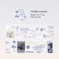 Cinta PET Mo·Card de flores púrpuras para journaling con diseños florales vintage - Montañas al Atardecer