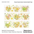 Set of 3 PET flower basket stickers for journaling with specialty oil finish - Warm Sun Breeze