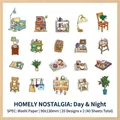 Retro home furniture theme washi stickers, 40-piece pack for DIY journal and scrapbook deco - Home Daily Life