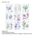 PET floral decorative tape set with purple flowers and blue bells, 3 pieces included - Flower Morning Moon Night