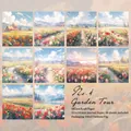 Papel scrapbooking estético serie jardín paisajes tulipanes para diario 30 piezas - Recorrido por el Jardín