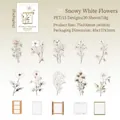Set van 30 PET-stickers met witte bloemen zoals madeliefjes voor scrapbooking-decor - Sneeuwwitte Bloem