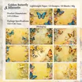 Golden Butterfly scrapbooking papers set with 10 vintage patterns for art journals - Golden Butterfly Shadow