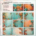 Vintage butterfly scrapbooking paper set with floral lace patterns for journaling - Elegant Butterfly Chapter