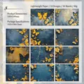 Blue Butterfly Messenger decorative paper pack for scrapbooking in 140x100mm size - Blue Butterfly Dream