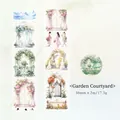 Garden Courtyard matte PET tape with watercolor floral arches and rose window patterns - Garden & Patio