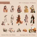 Autocollants PET pour filles avec 15 motifs de mode dessinés à la main et style rétro - Voyage De Guérison