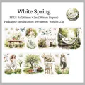 White Spring series PET decorative washi tape with watercolor picnic and floral patterns - White Spring