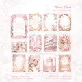 Spitzenpapier-Karten Serie Pariser Rose mit Blumen und Klaviermotiven für DIY Scrapbooking - Paris Rose