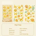 Past Time PET stickers with gold stamping featuring butterflies and floral patterns - Past Time