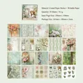 Papel de scrapbooking vintage Pinellia Forest con motivos florales verdes retro, 20 hojas - Bosque de Pinellia