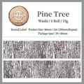 Pine bark texture washi tape 40mm x 2m with matching round sticker for DIY scrapbooking - Pine Tree