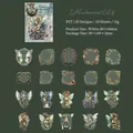 Mechanical Elf green PET stickers set with forest fairies and vintage gears for DIY scrapbooking - Green Wing Fairy