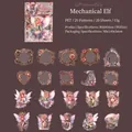 Pink Mechanical Elf PET stickers featuring 20 unique fairy and gear frame designs - Pink Mechanical