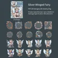 Steampunk fairy PET stickers set with 20 pieces of mechanical wings and gears - Silver Wing Fairy