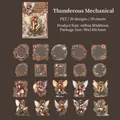 Mechanical Elf steampunk PET sticker set with 20 vintage gear and clock frames - Thunder Mechanical